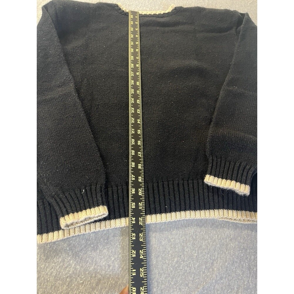VTG 80’s 90’s Lizwear Liz Claiborne Sweater Embroidered Roses Women’s  Lg Black - Picture 9 of 13